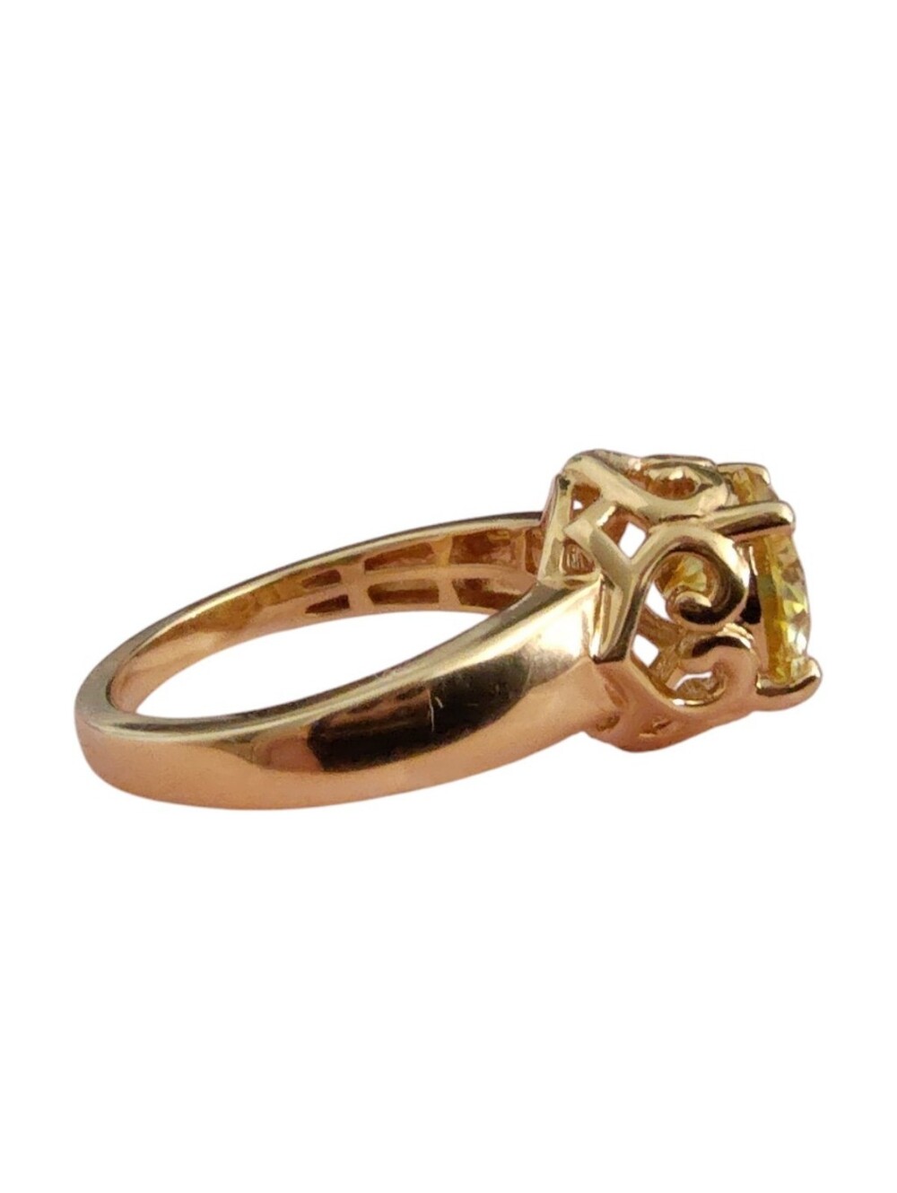 JTV Moissanite Fire® Yellow 1.90ct Diamond Equivalent Weight Ring Size 6 - Picture 6 of 10